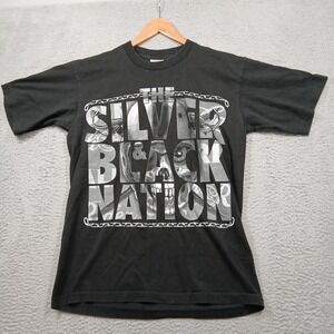 Silver & Black Nation Shirt Mens Large Black Raiders Football Street Certified